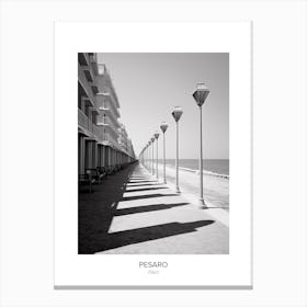 Poster Of Pesaro, Italy, Black And White Photo 1 Canvas Print