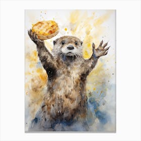 Pizza Otter Canvas Print