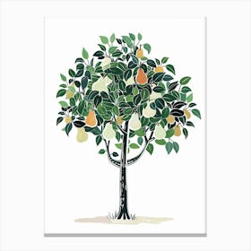 Pear Tree Pixel Illustration 1 Canvas Print