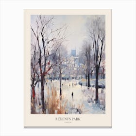 Winter City Park Poster Regents Park London 3 Canvas Print