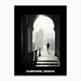 Poster Of Dubrovnik, Croatia, Mediterranean Black And White Photography Analogue 5 Canvas Print