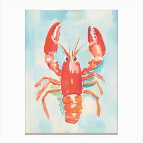 Lobster Gouache Painting Canvas Print