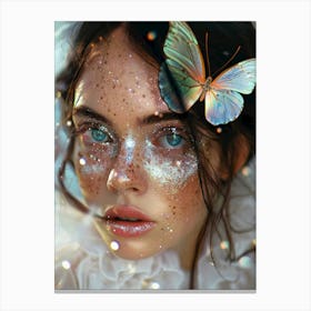 Girl With A Butterfly 1 Canvas Print