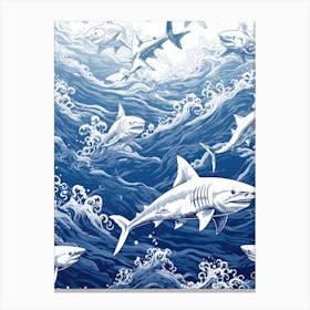 Sharks In The Sea 1 Canvas Print