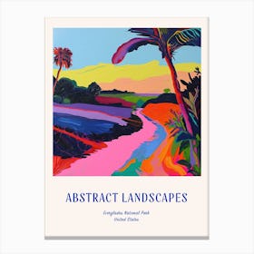 Colourful Abstract Everglades National Park Usa 3 Poster Blue Canvas Print