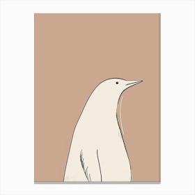 Penguin - Boho, Line Art 1 Canvas Print