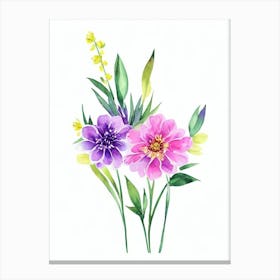 Statice Watercolour Flower Canvas Print