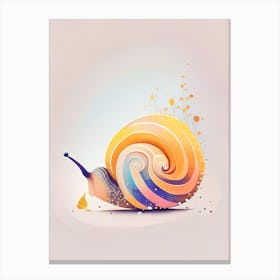 Snail With Splattered Background Illustration Canvas Print