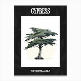 Cypress Tree Pixel Illustration 3 Poster Canvas Print