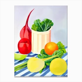 Swiss Chard Tablescape vegetable Canvas Print