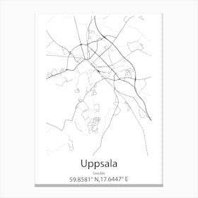 Uppsala,Sweden Minimalist Map Canvas Print