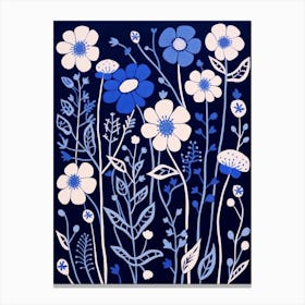 Blue Flower Illustration Gypsophila 3 Canvas Print