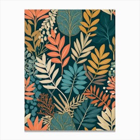 Seamless Pattern With Leaves Canvas Print