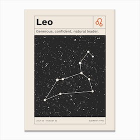 Leo Zodiac Sign Constellation Canvas Print