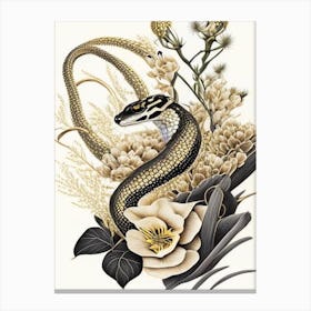 Eastern Diamondback Rattlesnake Gold And Black Canvas Print