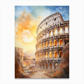 Ancient Grandeur: The Colosseum's Rome Canvas Print