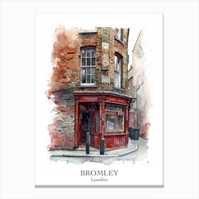 Bromley London Borough   Street Watercolour 1 Poster Canvas Print
