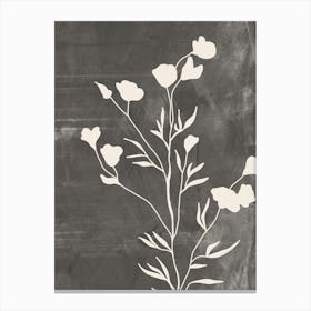 Wildflowers In Gray, Minimalist Botanical 2 Canvas Print