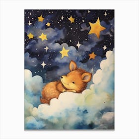 Baby Squirrel 1 Sleeping In The Clouds Canvas Print