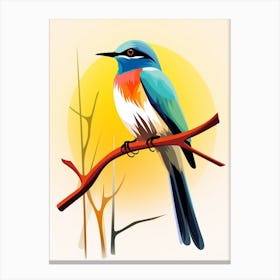 Colourful Geometric Bird Mockingbird 2 Canvas Print