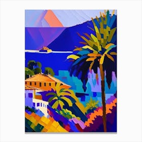 La Palma Canary Islands Spain Colourful Painting Tropical Destination Canvas Print