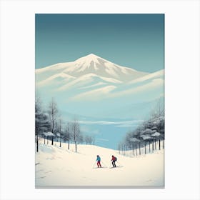 Niseko   Hokkaido, Japan, Ski Resort Illustration 3 Simple Style Canvas Print