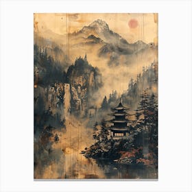 Antique Chinese Landscape Painting 7 Canvas Print