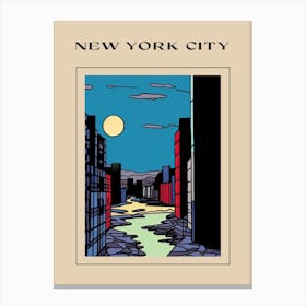 Minimal Design Style Of New York City, Usa 2 Poster Canvas Print