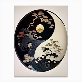 Yin and Yang Symbol 5, Japanese Ukiyo E Style Canvas Print
