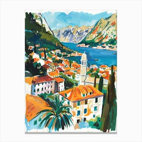 Travel Poster Happy Places Kotor 3 Canvas Print