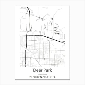 Deer Park,United States Minimalist Map Canvas Print