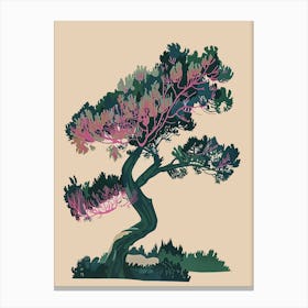 Juniper Tree Colourful Illustration 4 Canvas Print