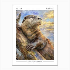 Otter Pastel Watercolour 3 Poster Canvas Print