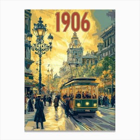 Aihrgdesign A Retro Travel Poster Of A Bustling 1906 City Str C0994953 4cd4 4c21 Abad Dde013b2f81c 0 Canvas Print