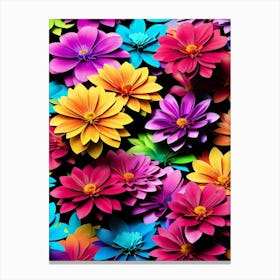 Colorful Flowers Wallpaper 5 Canvas Print