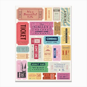 Vintage Tickets Canvas Print