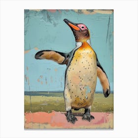 Galapagos Penguin Salisbury Plain Colour Block Painting 4 Canvas Print