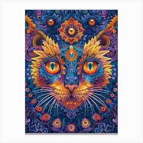 Psychedelic Cat 19 Canvas Print