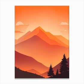 Misty Mountains Vertical Composition In Orange Tone 379 Canvas Print