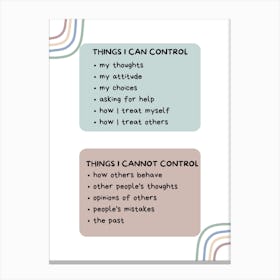 Things I Can Control Canvas Print