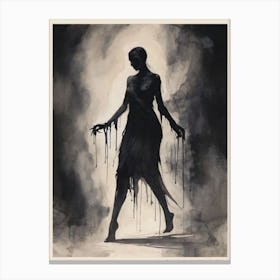 Dance With Death Skeleton Painting (36) Canvas Print