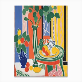 Table With Lemons Matisse Style Canvas Print