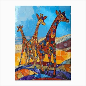 Abstract Geometric Giraffes 5 Canvas Print