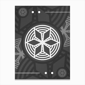 Abstract Geometric Glyph Array in White and Gray n.0011 Canvas Print