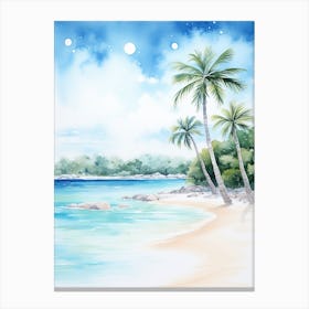 Watercolour Of Whitehaven Beach   Queensland Australia 2 Canvas Print