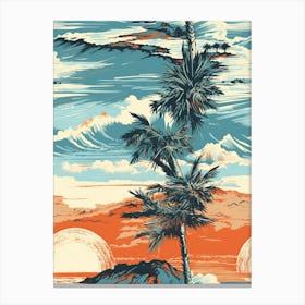 Malibu, California, Inspired Travel Pattern 4 Canvas Print