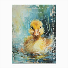 Cute Brushstrokes Ducklings 1 Canvas Print
