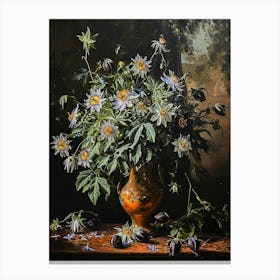 Baroque Floral Still Life Passionflower 2 Canvas Print