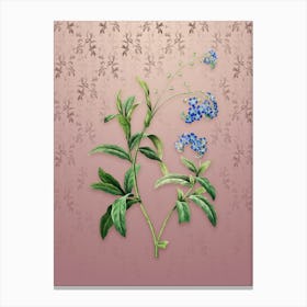 Vintage Water Forget Me Not Botanical on Dusty Pink Pattern n.0665 Canvas Print