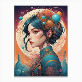 Girl With The Blue Hair Canvas Print